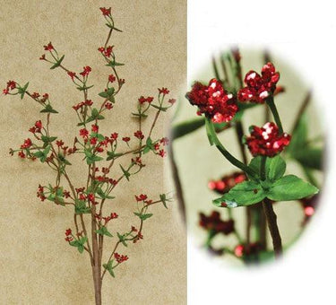Red Glitter Grass Spray - The Fox Decor